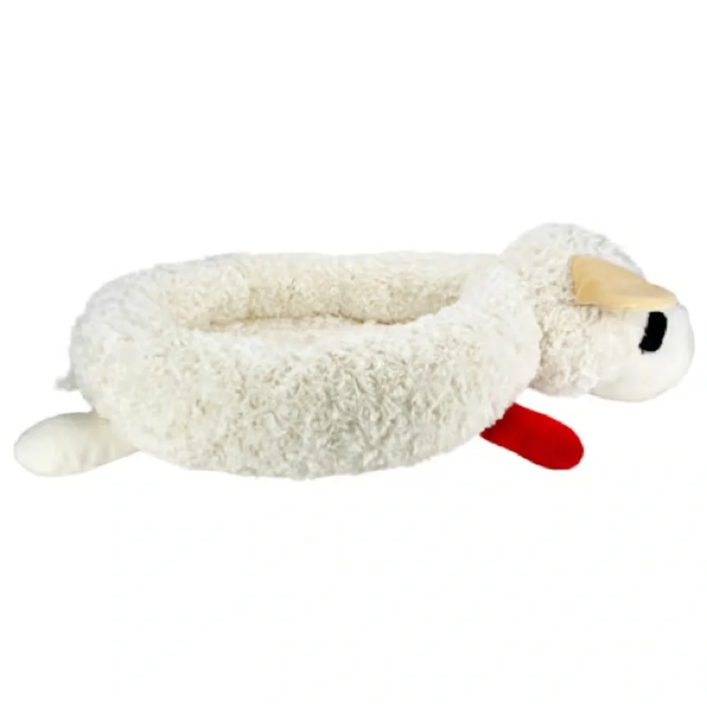LMT: Plush Lamb (small) Pet Cozy Bed - Cream in Color